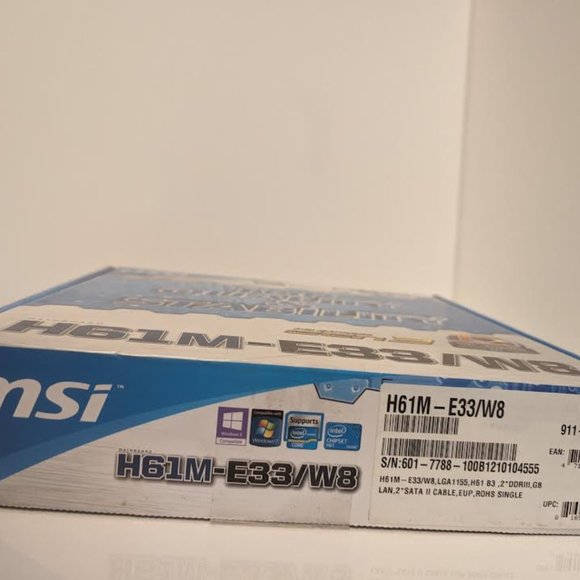New in box MSI H61M-E33/W8 Motherboard - Picture 4 of 8